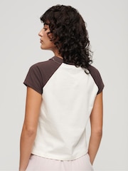 Superdry White Essential Logo Raglan T-Shirt - Image 2 of 6