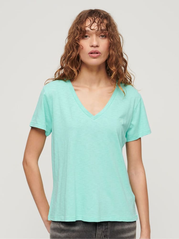 Superdry Green Studios Embroidered V-Neck T-Shirt - Image 1 of 1