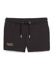 Superdry Bison Black 100% Cotton Essential Logo Shorts - Image 8 of 8