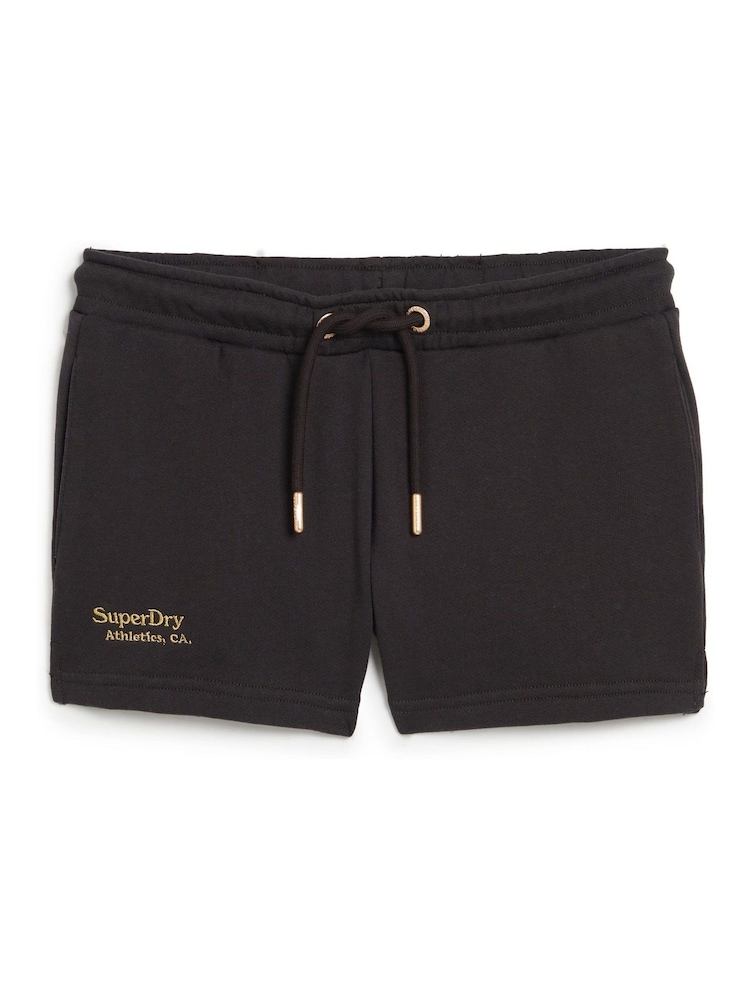 Superdry Bison Black 100% Cotton Essential Logo Shorts - Image 8 of 8