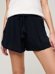 Superdry Blue 100% Cotton Beach Shorts - Image 1 of 7