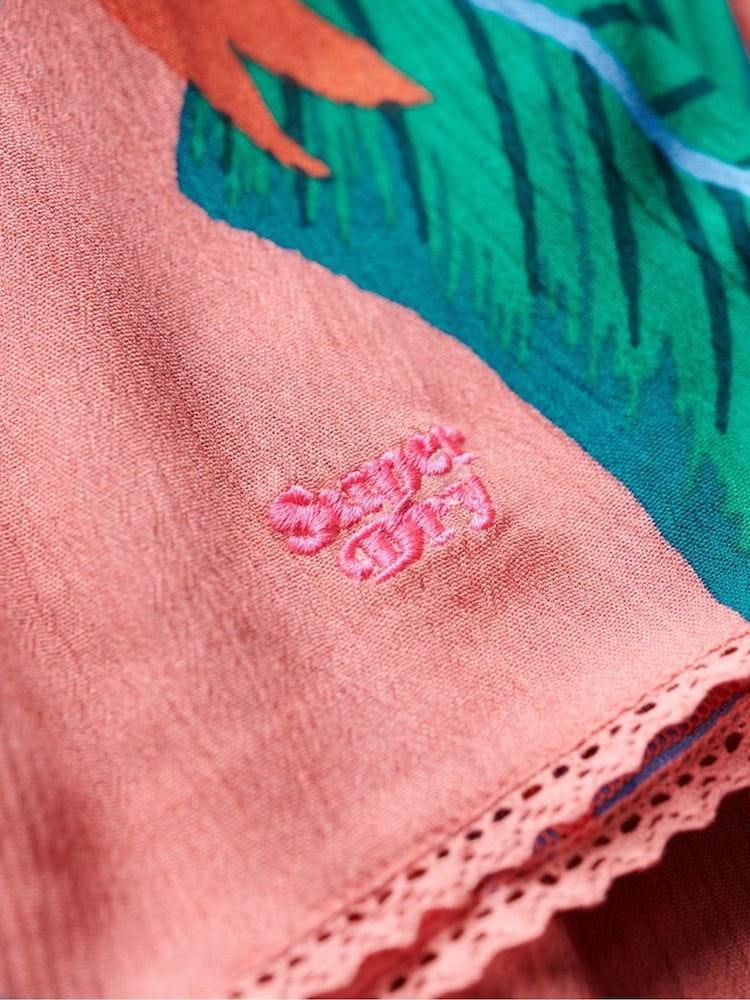 Superdry Pink 100% Cotton Beach Shorts - Image 7 of 7 Superdry Pink 100% Cotton Beach Shorts - Image 7 of 7