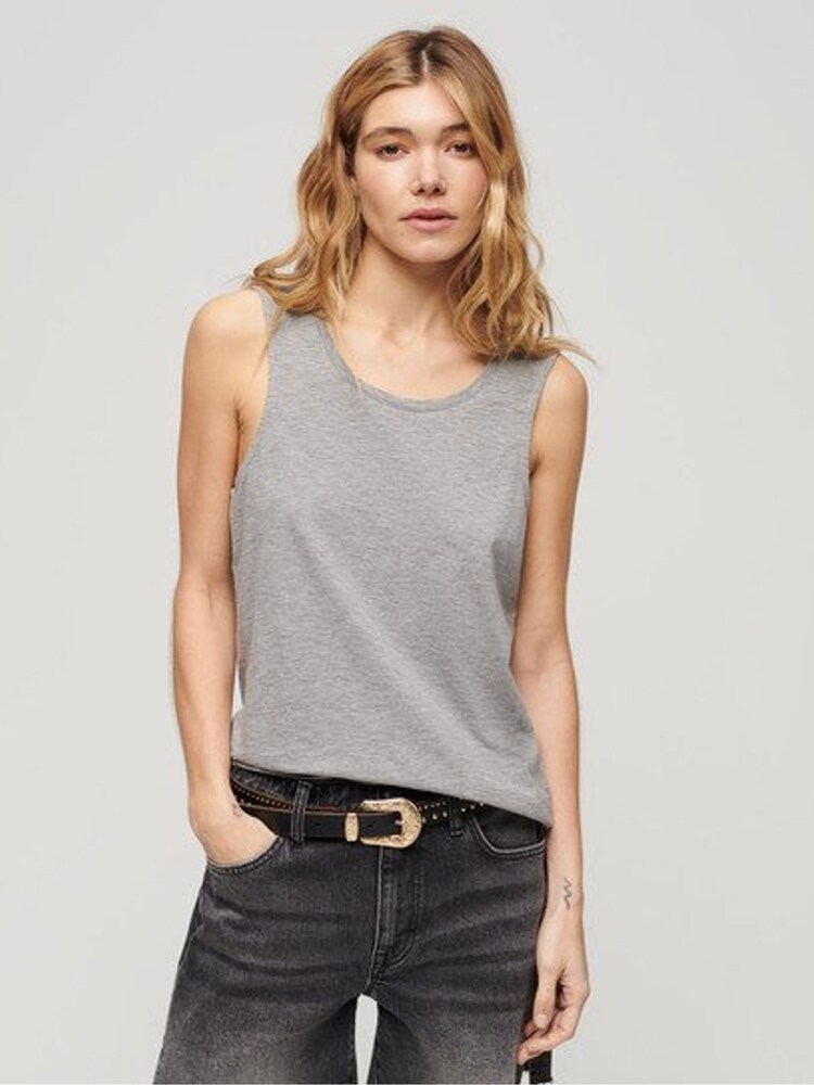 Grau - Superdry Tanktop mit U-Ausschnitt - Bild 1 von 7 Grau - Superdry Tanktop mit U-Ausschnitt - Bild 1 von 7