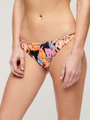 Superdry Orange Printed Classic Bikini Bottoms - Image 1 of 5