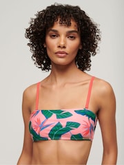 Superdry Pink Tropical Bandeau Bikini Top - Image 2 of 7