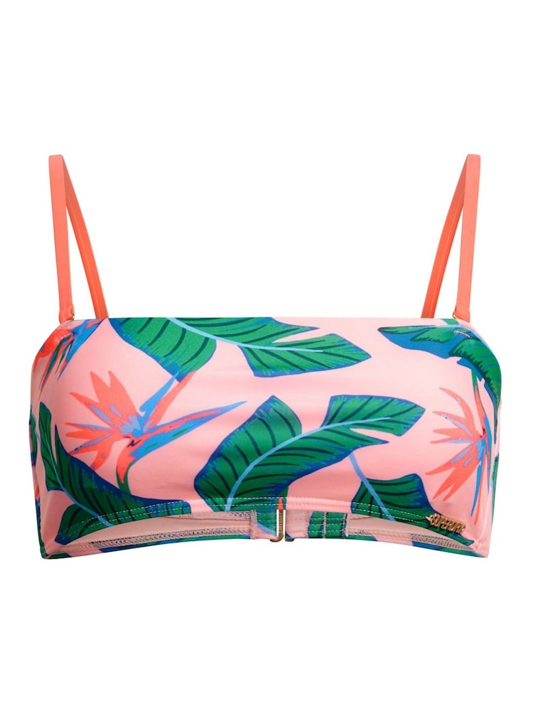 Superdry Pink Tropical Bandeau Bikini Top - Image 7 of 7