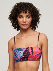 Superdry Blue Tropical Bandeau Bikini Top - Image 1 of 6