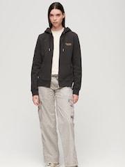 Superdry Bison Black Essential Logo Zip Hoodie - Image 2 of 8