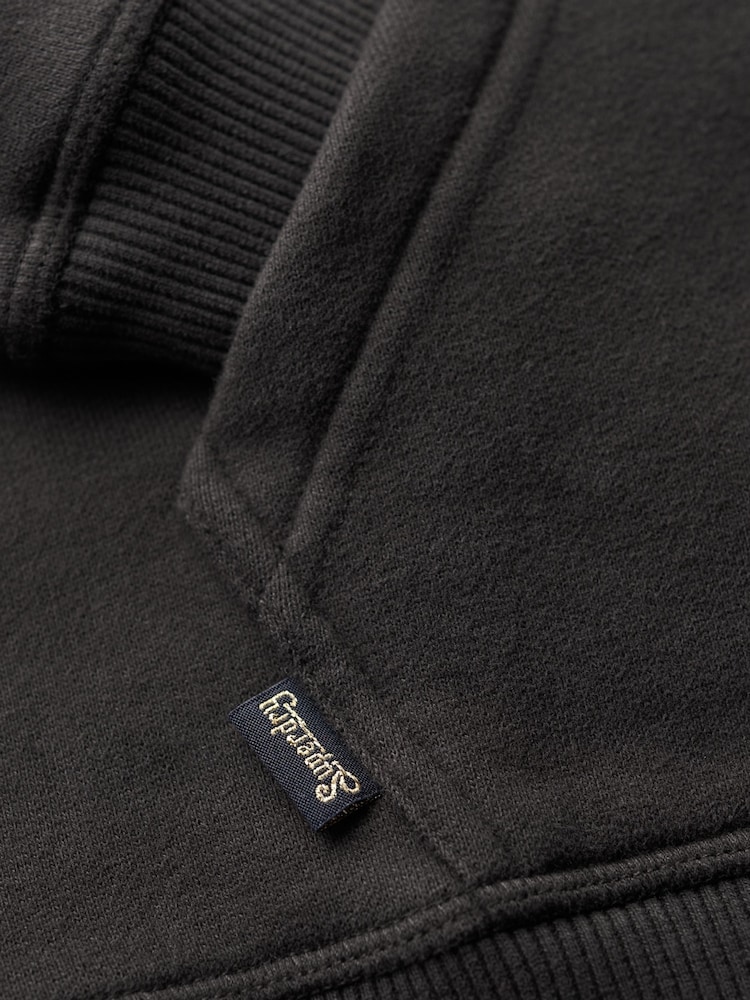 Superdry Bison Black Essential Logo Zip Hoodie - Image 8 of 8