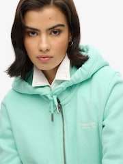 Superdry Beach Glass Green Essential Logo Zip Hoodie - Image 3 of 6