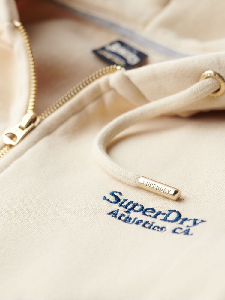 Superdry Cream Essential Logo Zip Hoodie - Image 5 of 6