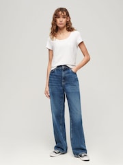 Superdry Studio White Scoop Neck T-Shirt - Image 2 of 6