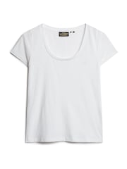 Superdry Studio White Scoop Neck T-Shirt - Image 4 of 6