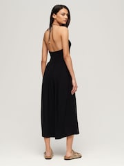 Superdry Cut Out Midi Black Dress - Image 2 of 4