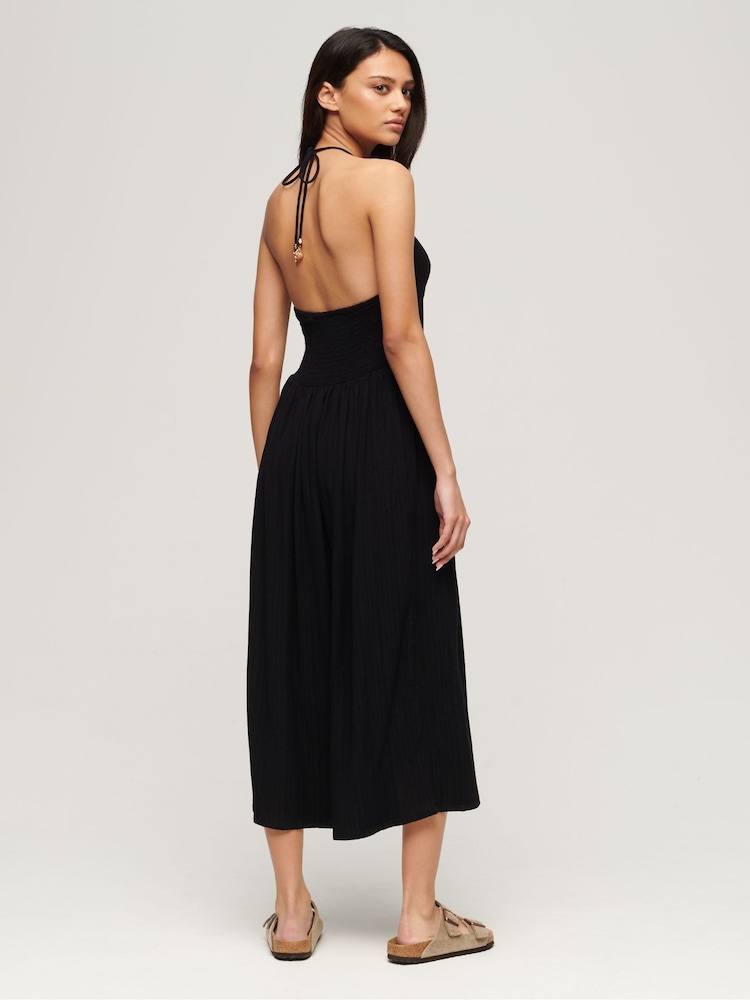 Superdry Cut Out Midi Black Dress - Image 2 of 4