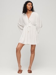 Superdry Ibiza Minikleid aus 100 % Baumwolle mit V-Ausschnitt - Bild 3 von 6