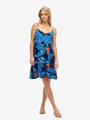 Superdry Blue MINI CAMI BEACH DRESS - Image 1 of 7