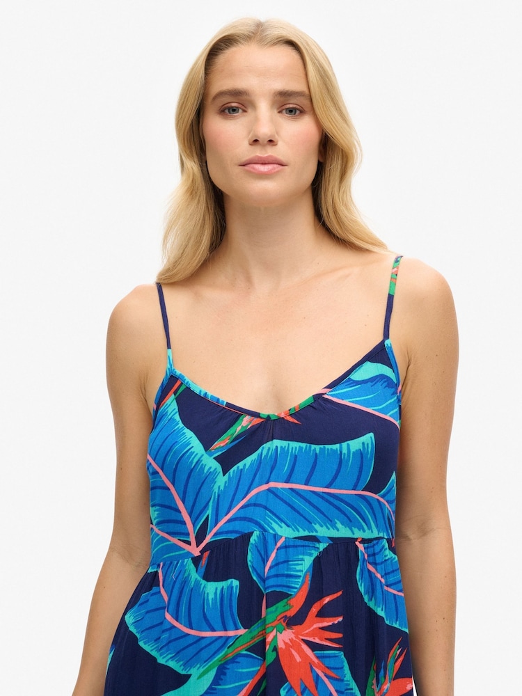 Superdry Blue MINI CAMI BEACH DRESS - Image 2 of 7