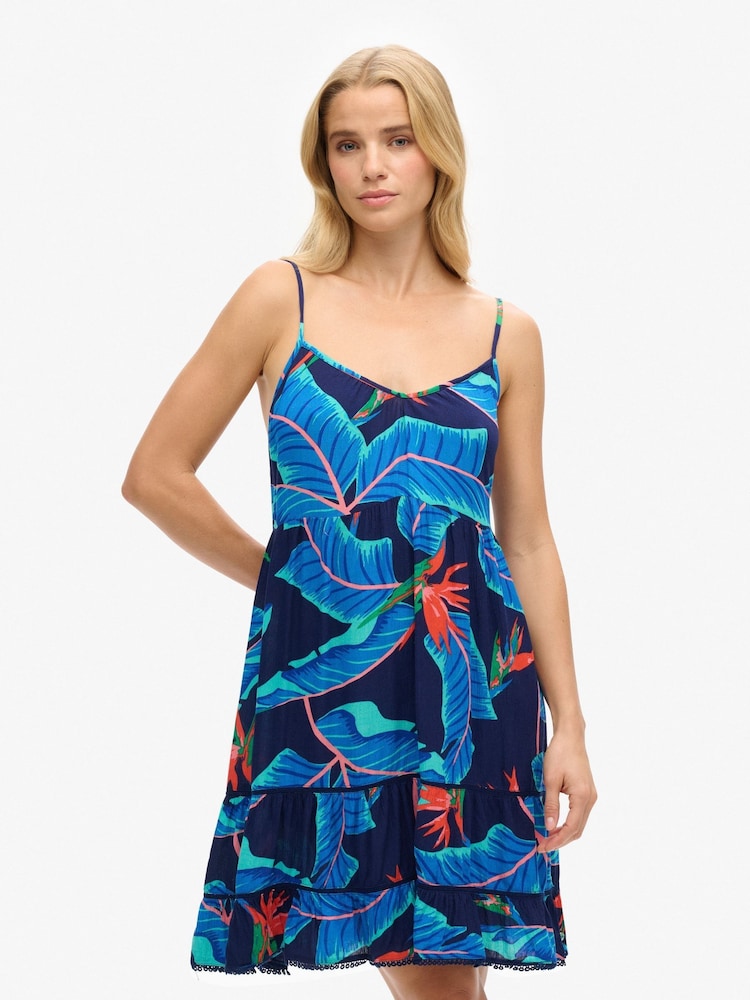 Superdry Blue MINI CAMI BEACH DRESS - Image 7 of 7