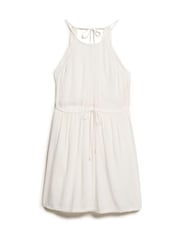 Superdry White 100% Cotton Ibiza Halter Neck White Mini Dress - Image 6 of 7