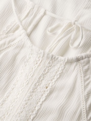 Superdry White 100% Cotton Ibiza Halter Neck White Mini Dress - Image 7 of 7