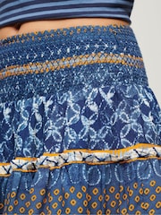 Superdry bedruckter gesmokter Minirock aus 100 % Baumwolle - Bild 4 von 6