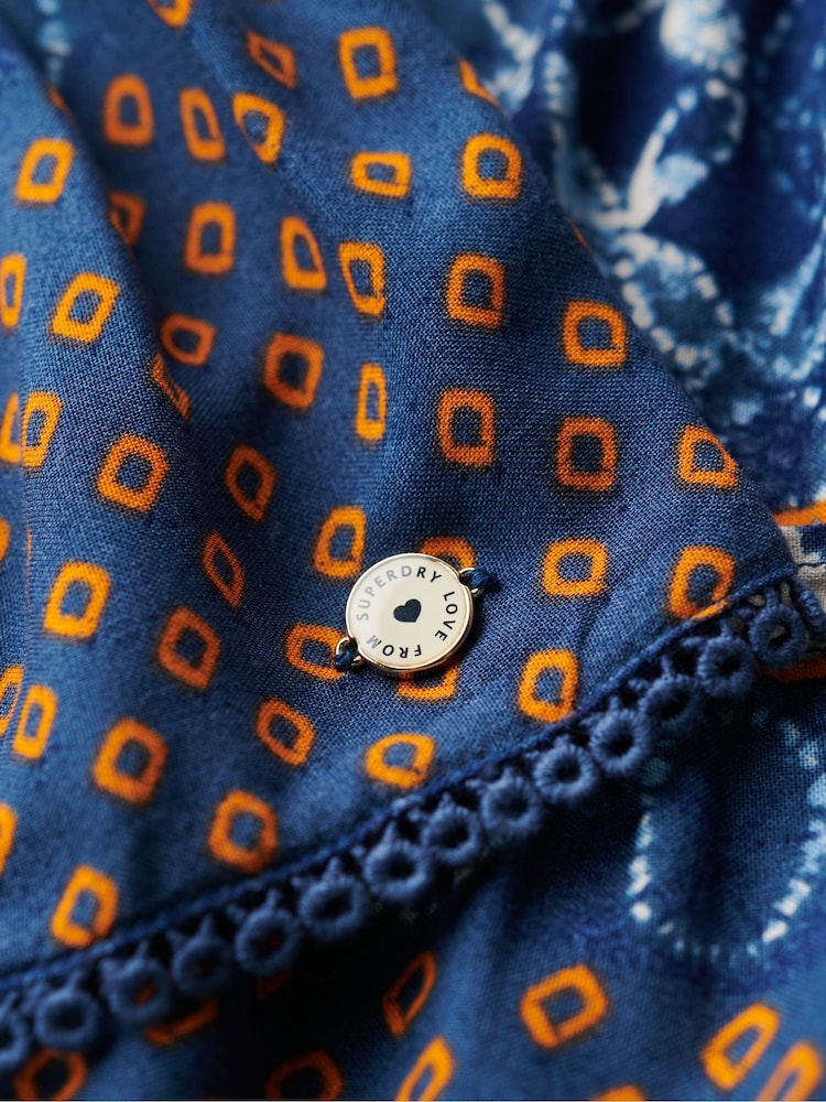 Superdry bedruckter gesmokter Minirock aus 100 % Baumwolle - Bild 6 von 6