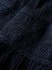 Superdry Blue 100% Cotton Ibiza Maxi Skirt - Image 4 of 4