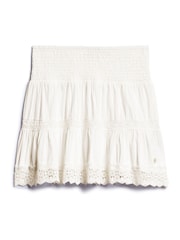 Superdry White Ibiza Lace Mix White Mini Skirt - Image 3 of 5