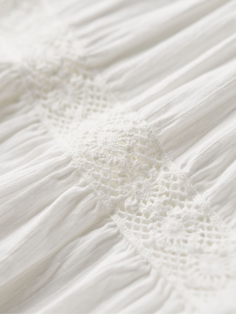 Superdry White Ibiza Lace Mix White Mini Skirt - Image 5 of 5