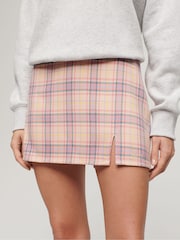 Superdry Pink Mini Check Skirt - Image 1 of 6