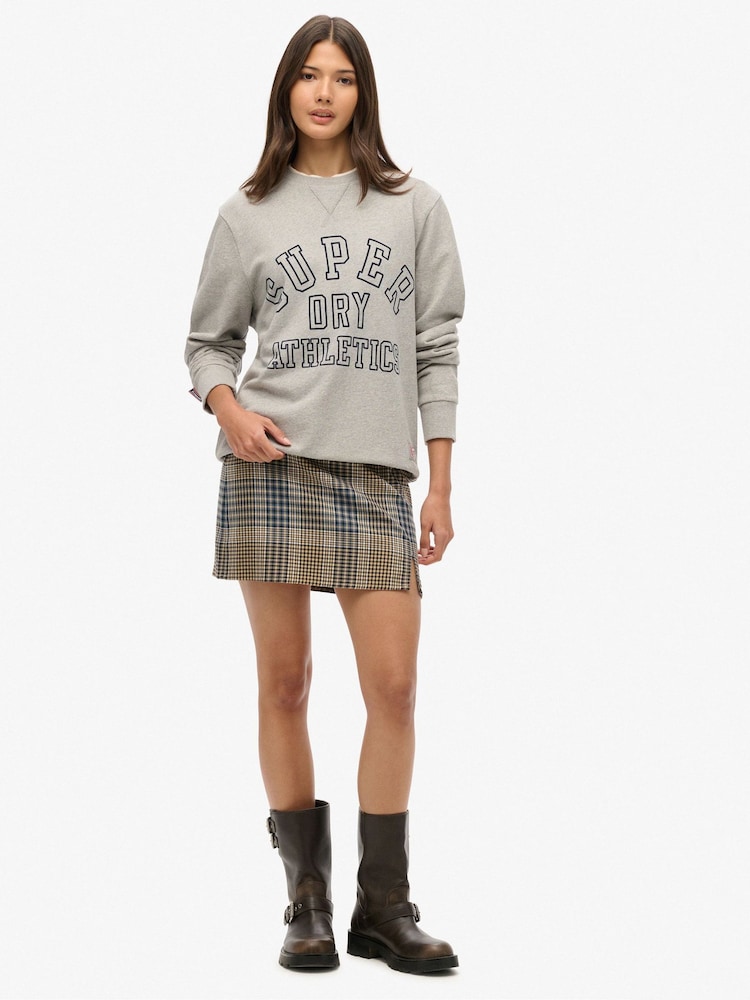 Superdry Cream Mini Check Skirt - Image 3 of 6