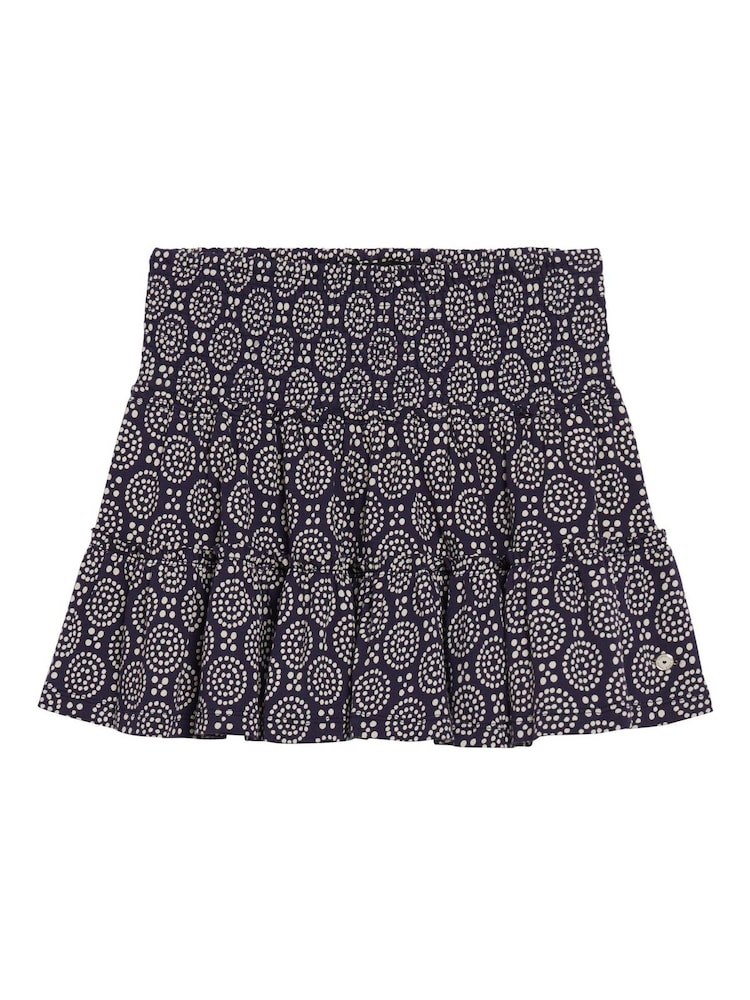 Superdry Blue 100% Cotton Tiered Jersey Mini Skirt - Image 4 of 4
