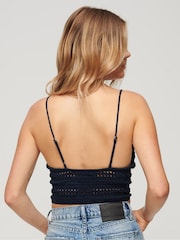 Blau - Superdry Bustier-Top aus 100 % Baumwolljersey mit Spitze - Bild 2 von 5