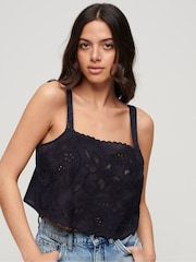 Superdry Blue Ibiza Embroidered Cami Top - Image 1 of 1