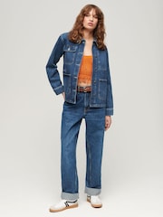 Superdry Blue Denim Chore 100% Cotton Jacket - Image 3 of 5