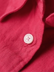 Superdry Hot Pink Casual Linen Boyfriend Shirt - Image 5 of 6