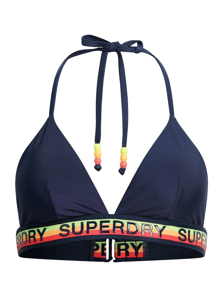 Superdry Blue Logo Triangle Bikini Top - Image 5 of 5