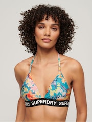 Superdry Blue Logo Triangle Bikini Top - Image 1 of 5