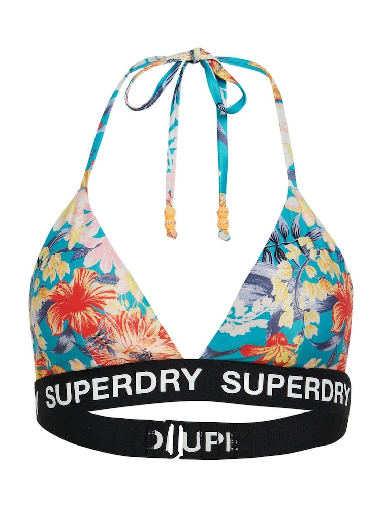 Superdry Blue Logo Triangle Bikini Top - Image 5 of 5