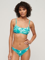 Superdry Blue Print Cheeky Bikini Bottoms - Image 1 of 6