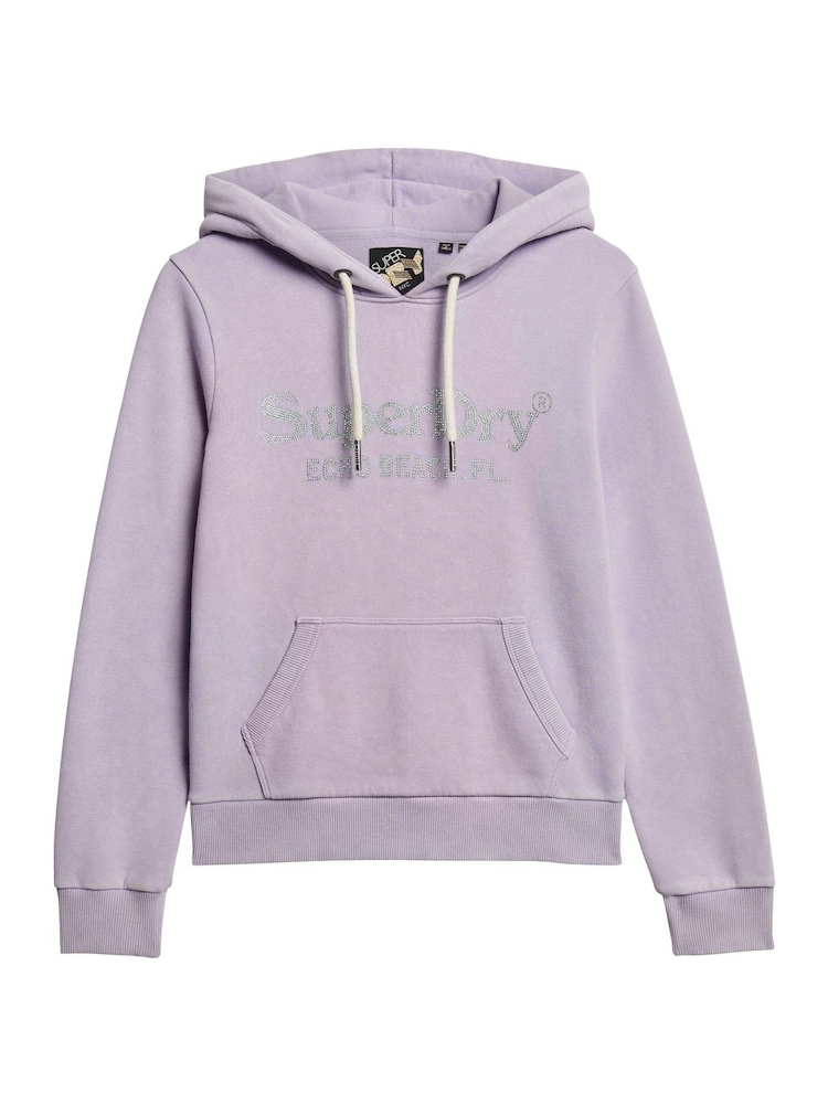 Superdry Light Lavender Purple Metallic Venue Hoodie - Image 4 of 6