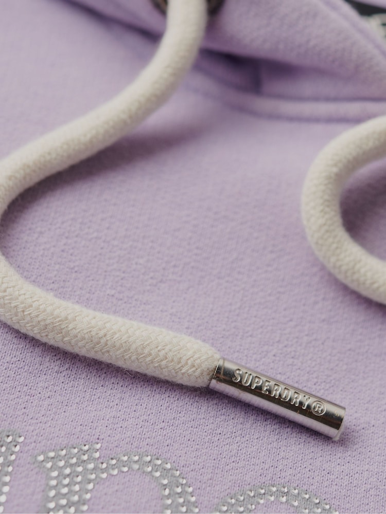 Superdry Light Lavender Purple Metallic Venue Hoodie - Image 5 of 6