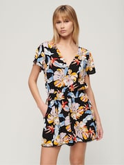 Superdry Orange Shorts Sleeve Beach Playsuit - Image 1 of 6