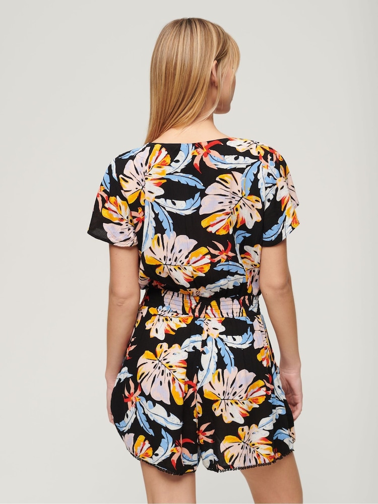 Superdry Orange Shorts Sleeve Beach Playsuit - Image 2 of 6