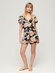 Superdry Orange Shorts Sleeve Beach Playsuit - Image 3 of 6