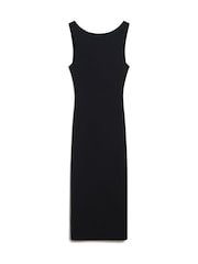 Schwarz - Superdry Midi-Jersey-Passform-Kleid - Bild 4 von 6