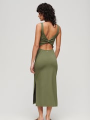 Grün - Superdry Midi-Jersey-Passform-Kleid - Bild 2 von 5