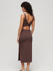 Braun - Superdry Midi-Jersey-Passform-Kleid - Bild 2 von 7