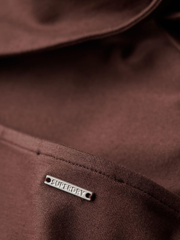 Superdry Brown Jersey Twist Back Midi Dress - Image 7 of 7 Superdry Brown Jersey Twist Back Midi Dress - Image 7 of 7